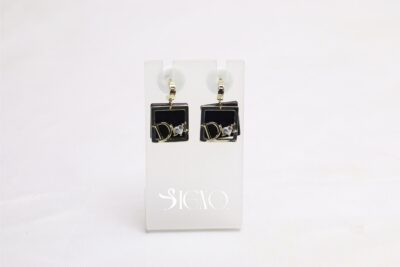Black & Gold Accent Earrings